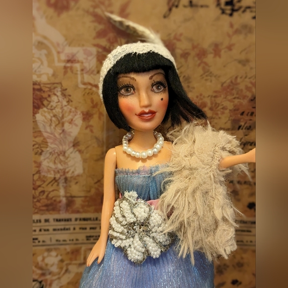1920s Inspired Repaint Doll Art Deco Ooak Face Up Vintage Barbie Inspired - Picture 2 of 8